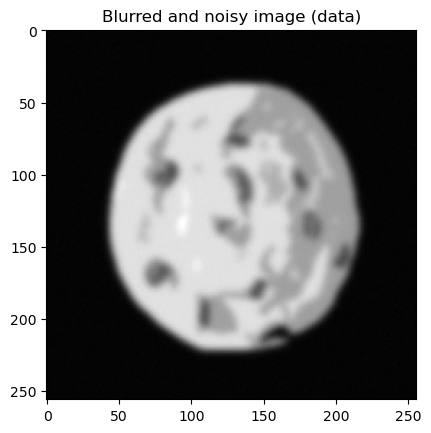 Blurred and noisy image (data)